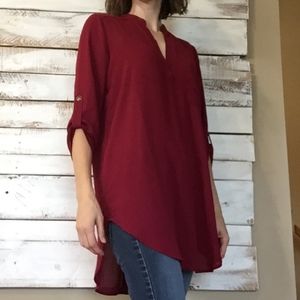 *sale* Lush burgundy tunic style shirt